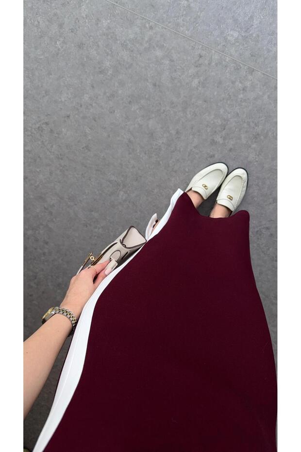 Rochie modal burgundy - 4