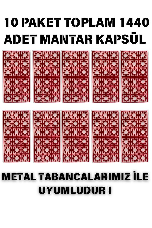 Oyuncak 10 Paket 18'li Kapsül 1440 Atışlık Mantar Kapsül - Tabanca İçin 1440 Atışlık Kapsül Mermi - 1