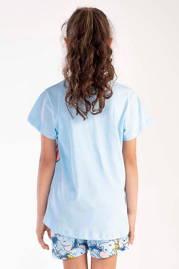 Pamuklu Kız Çocuk Kısa Kol Şortlu Pijama Takım , 212467 - 4