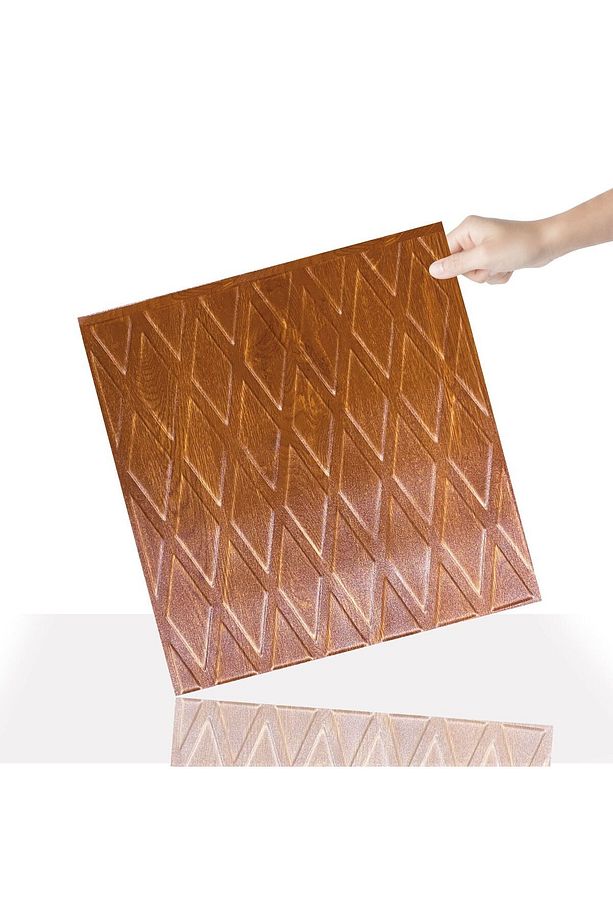 Kendinden Yapışkanlı 3d Kabartmalı Altın Meşe Baklava Desen Pvc Duvar Panel 41x41 Cm/ 6 Adet /1 M² - 1