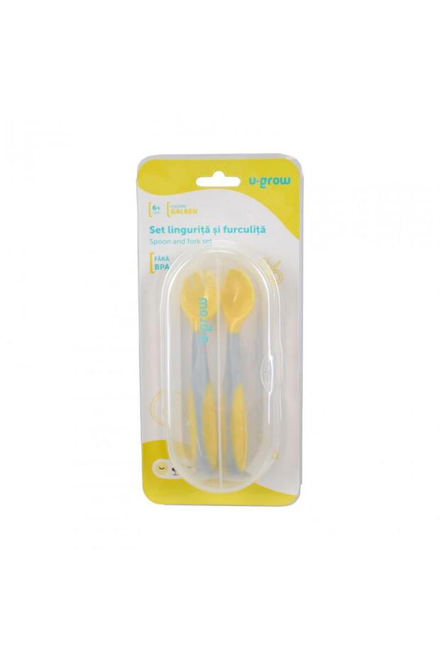 Spoon And Fork Set, Yellow, - 4