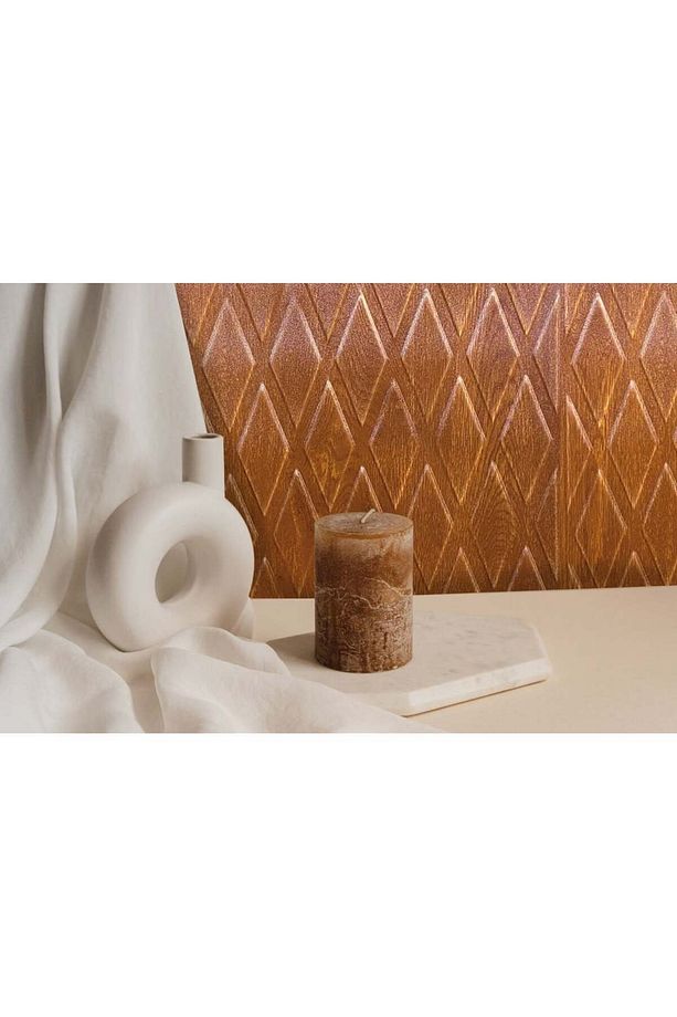 Kendinden Yapışkanlı 3d Kabartmalı Altın Meşe Baklava Desen Pvc Duvar Panel 41x41 Cm/ 6 Adet /1 M² - 5