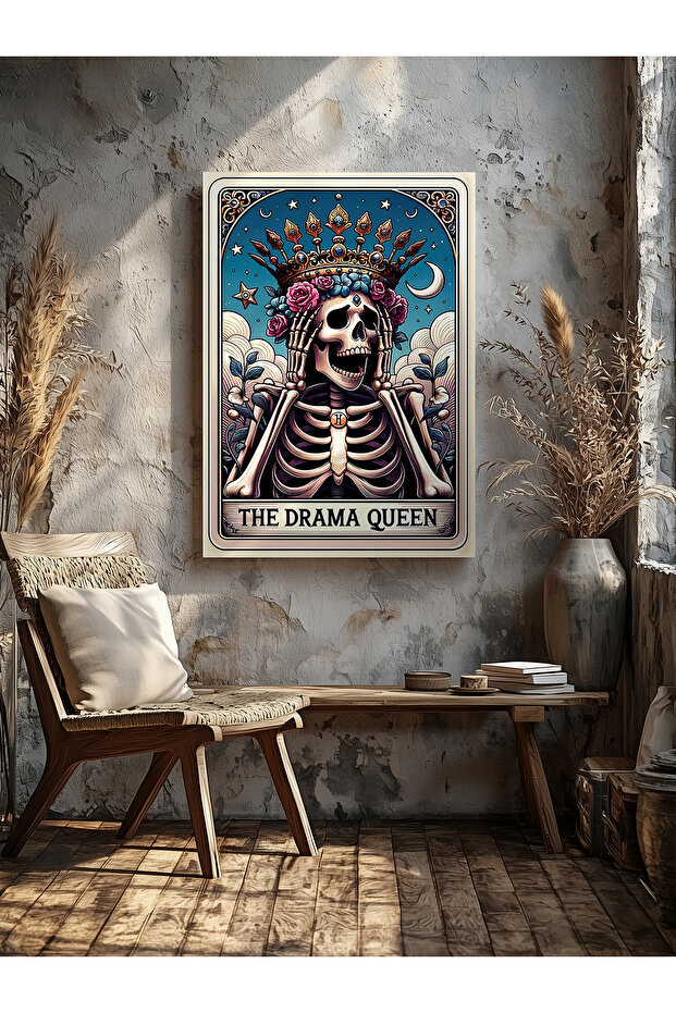 Drama Queen Skeleton Home Office Kitchen Salon Wall Decoration Canvas Painting