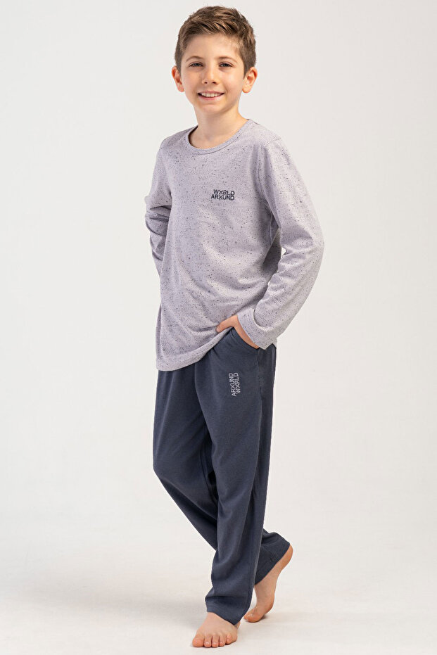 Pamuklu Erkek Çocuk Uzun Kol Pijama Takım(9/10-15/16) - 1