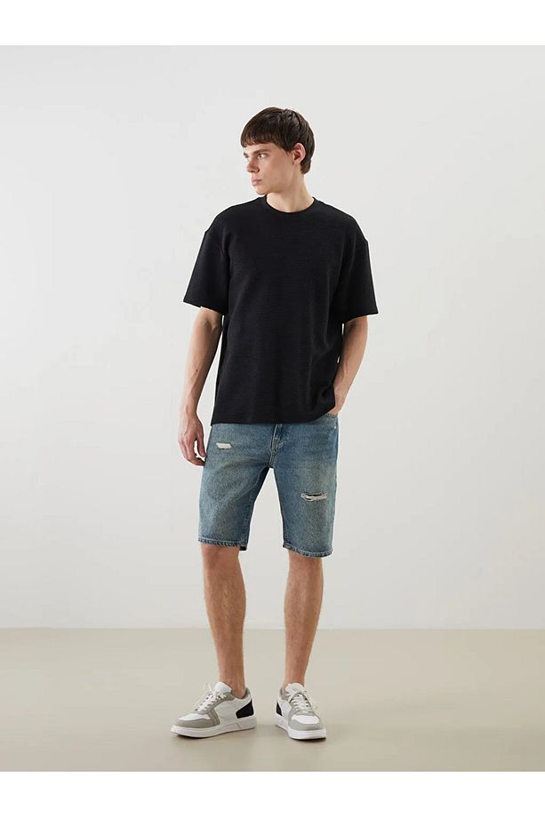 LCW Jeans Yeşil Standart Kalıp Erkek Jean Şort - 1