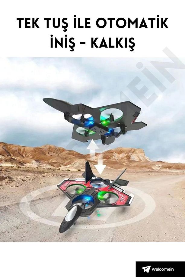 Sünger Gövde 2.4GHz Uzaktan Kumanda LED Işıklı Jet Uçak Drone Başlangıç Seviye (Kırmızı) - 4