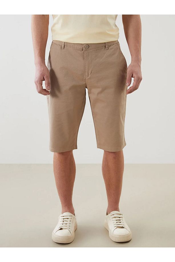 LCWAIKIKI Classic Bej Standart Kalıp Gabardin Erkek Şort - 2