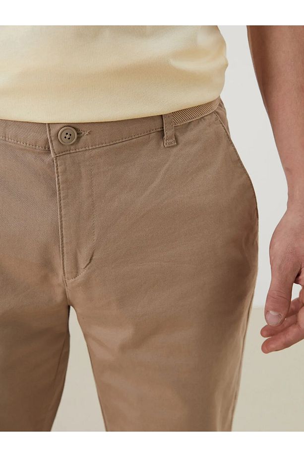 LCWAIKIKI Classic Bej Standart Kalıp Gabardin Erkek Şort - 3