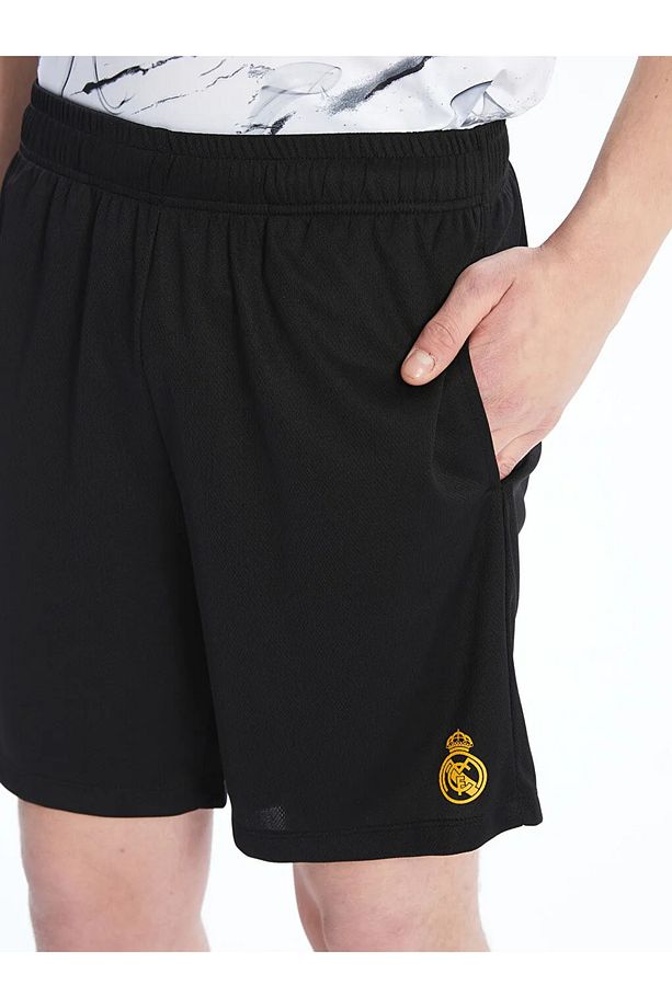 XSIDE ACTIVE Siyah Standart Kalıp Real Madrid Baskılı Erkek Taraftar Şort - 3