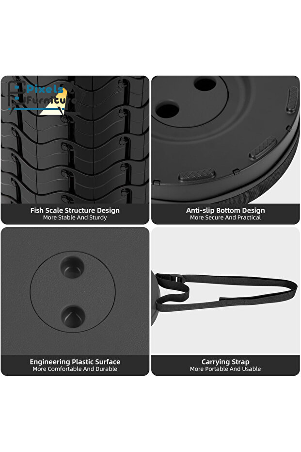 كرسي قابل للطي خفيف الوزن وقابل للتعديل من بكسل الأثاث - 2