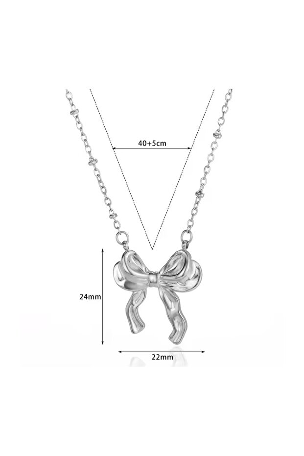 Kadın Gümüş Fiyonk Kolye - 2