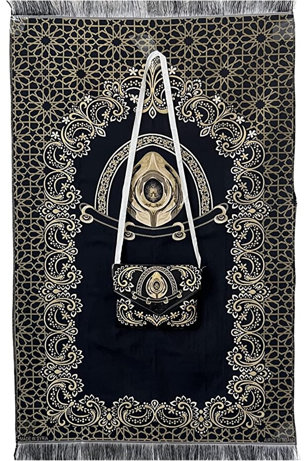 Mini Pocket Portable Travel Prayer With Bag And Strip Praying Rug Mat Carpet Islamic Muslim