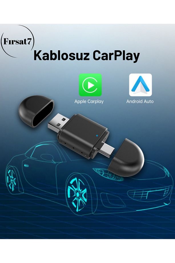 Mini Carplay 2in1 Araç Kiti Wireless/kablosuz Carplay Ve Android Araç Adaptörü Type-c Usb'li - 8