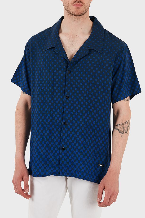 Desenli Regular Fit Kısa Kollu Gömlek Erkek GÖMLEK 50535793 413 - 1