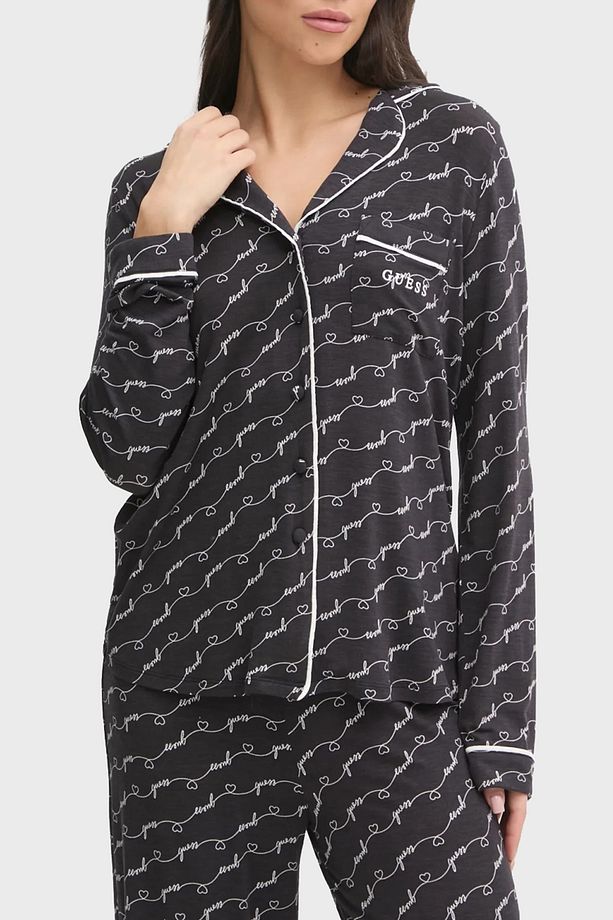 Sasha Desenli Regular Fit Yüksek Bel Bol Paça Modal Pijama Takımı O5RX08KCIN2 PİJAMA TAK - 3