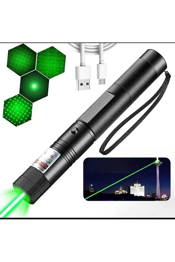 Yeşil Lazer Pointer  4 Farklı Yansıtma 50km Menzil Emnniyet  Kilitli - 4
