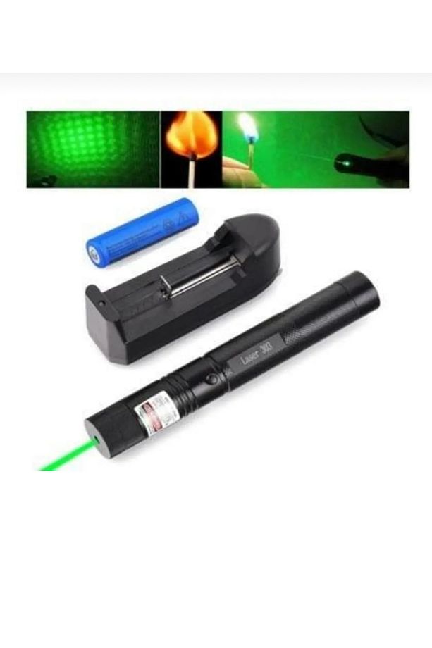 Yeşil Lazer Pointer  4 Farklı Yansıtma 50km Menzil Emnniyet  Kilitli - 8