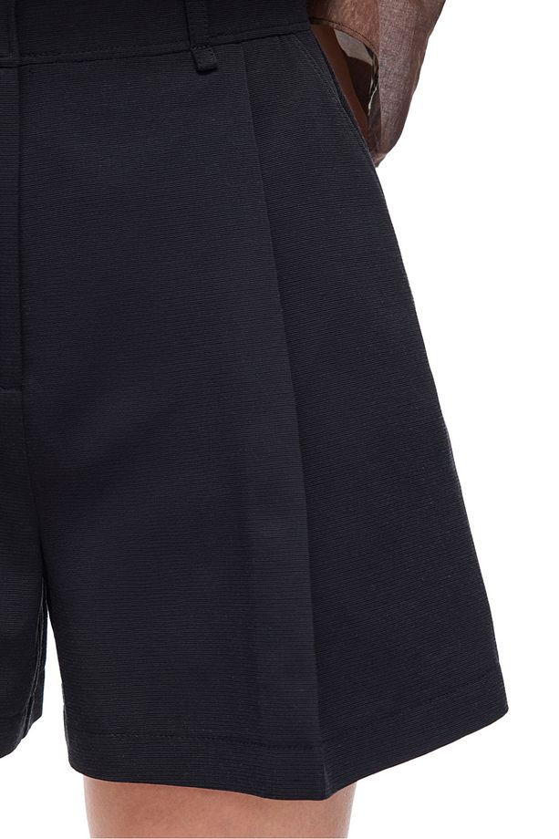 Siyah Gildos Regular Fit Yüksek Bel Mini Boy Şort - 4