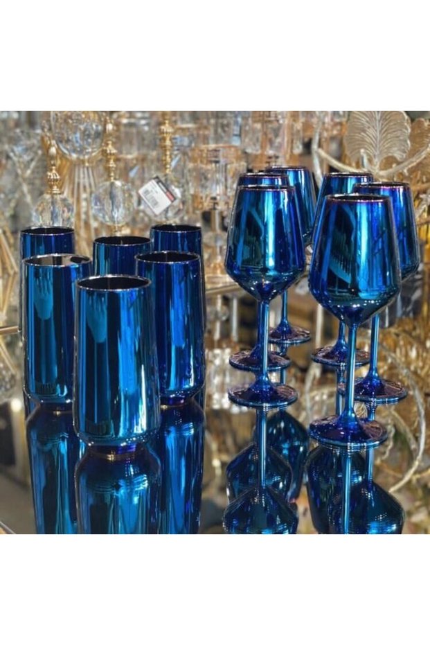 Esterhomedecor 24 Pieces of Water Set of 12 Individuals Parliament 12 Soft Drinks 12 Glasses