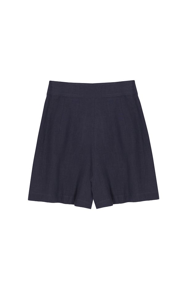 Lacivert Akars Regular Fit Yüksek Bel Kısa Boy Şort - 4
