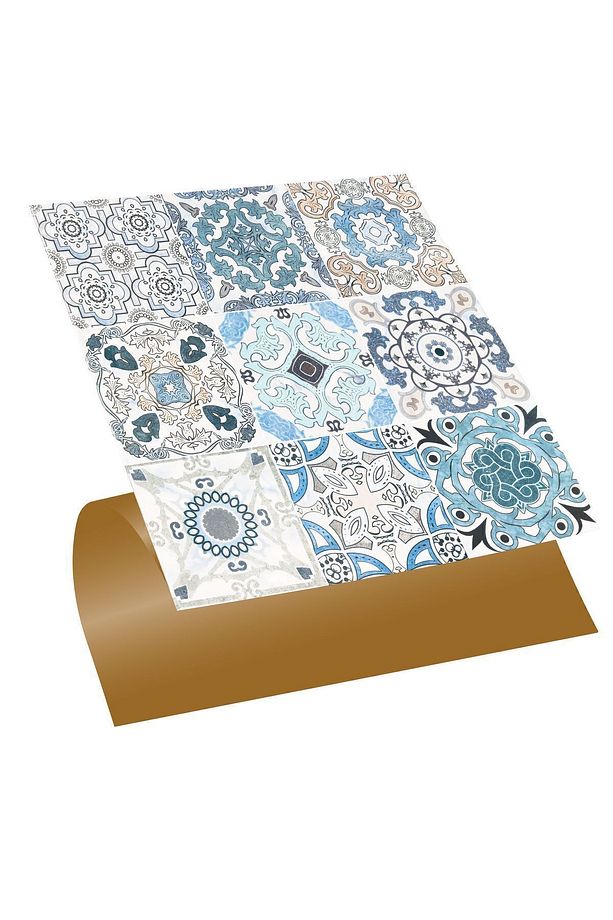 Kendinden Yapışkanlı Tezgah Arası Kaplama Retro 019 Desenli Pvc Karo 30x30 Cm (33 Adet) 3m2 - 1