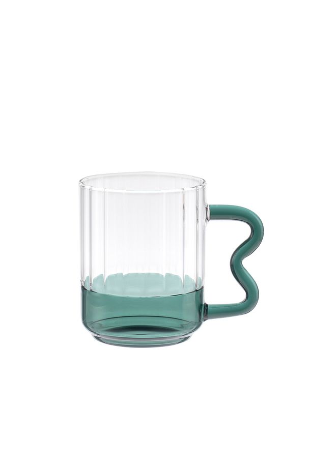 Rona Borosilikat Cam Kupa - Yeşil - 370 ml - 1