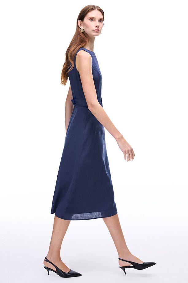 Lacivert Akars Regular Fit Midi Boy Elbise - 2