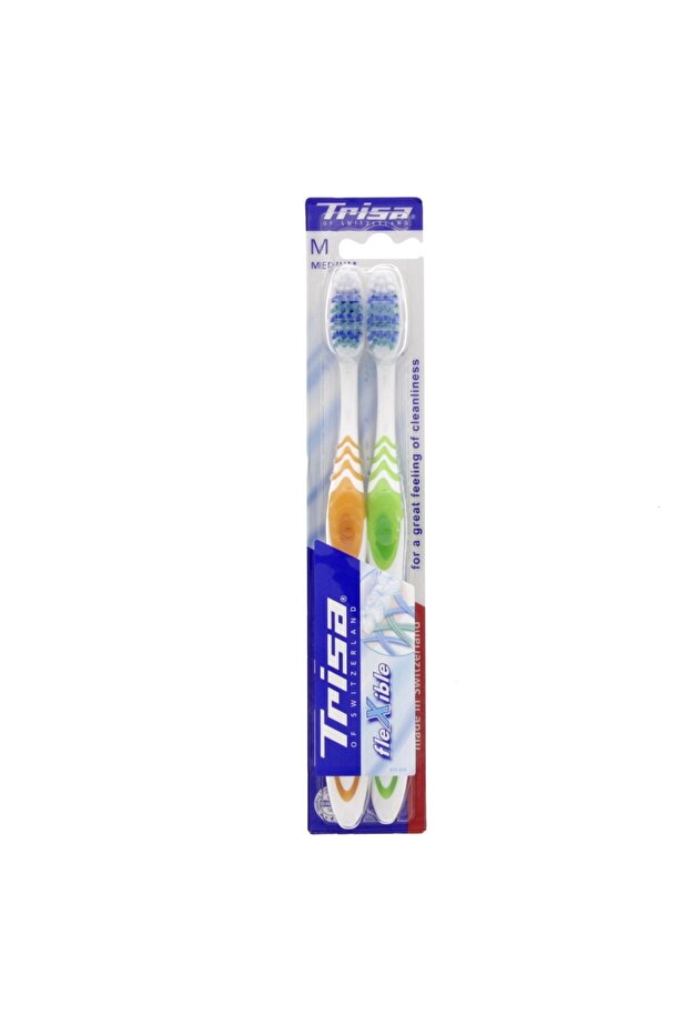 Toothbrush Flexible Medium – 2-Pack Assorted Colours – Gentle & Effective Cleaning with Flexib