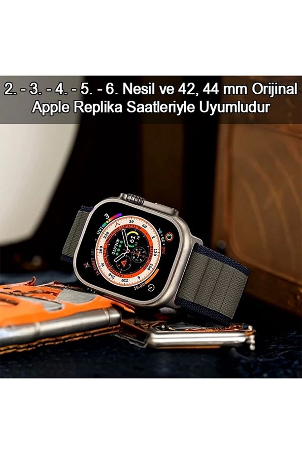 Apple Watch Uyumlu Alpine Loop Kordon Yeşil - 2