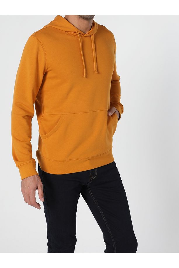 Regular Fit Erkek Sari Sweatshirt - 2