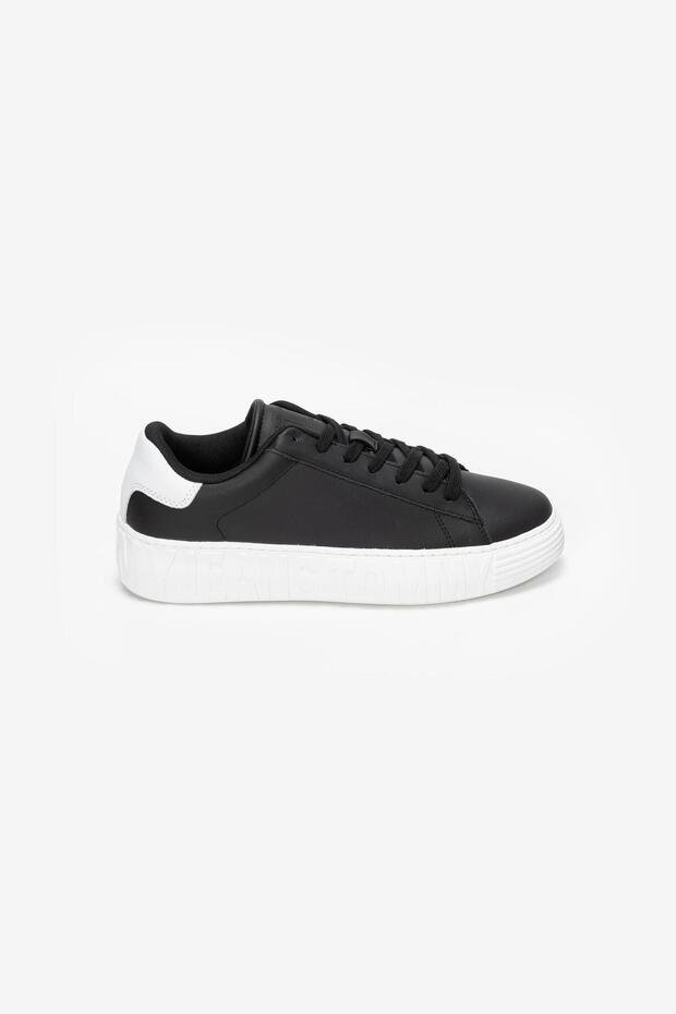 Black Men's Sneakers TOMMY JEANS LEATHER OUTSOLE