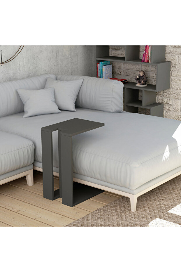 Muju Modern C Shape Table Grey Multipurpose