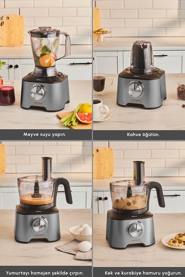 Mastermaid Power Multifunctional 10 In 1 Galaxy Grey Mutfak Robotu, Blender Seti 2000w - 5