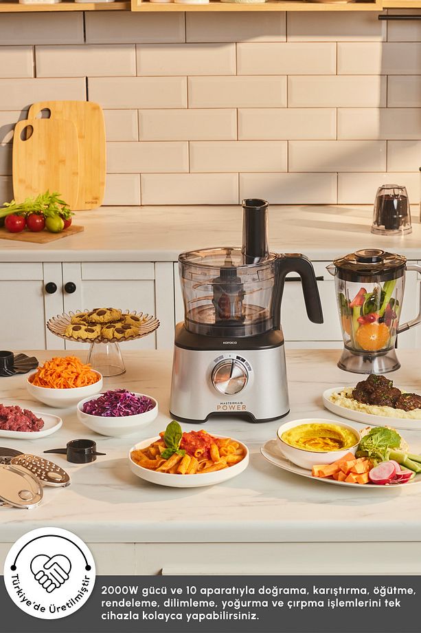 Mastermaid Power 10 in 1 Mutfak Robotu Silver Blender Seti 2000w - 3