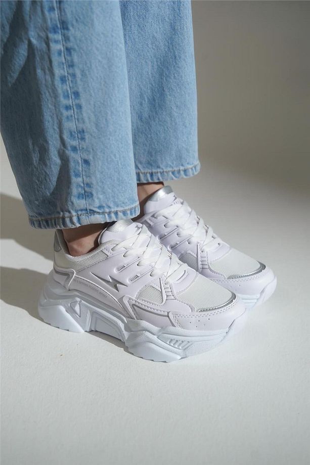 Bağcıklı Yüksek Taban Kadın Sneaker - 4