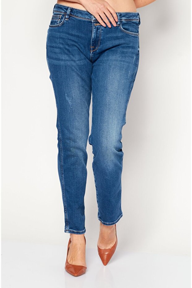 Kadın Slim Fit Esnek Kot، Mavi