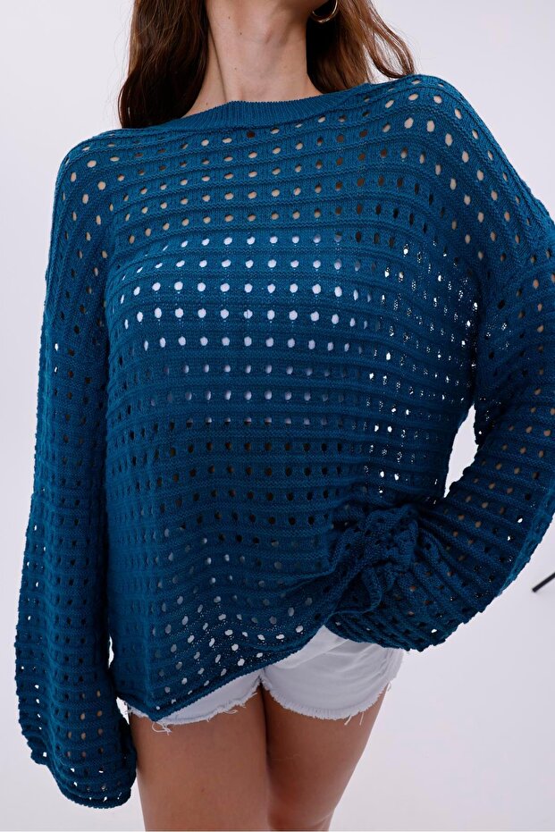 Ajurlu Triko Kadın Bluz - 6