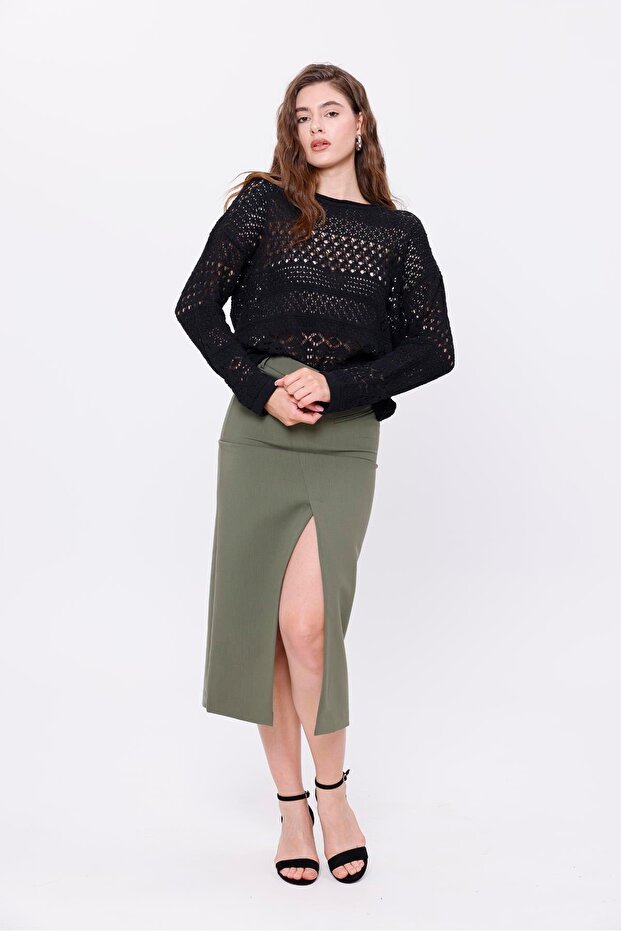 Ajurlu Triko Kadın Bluz - 3