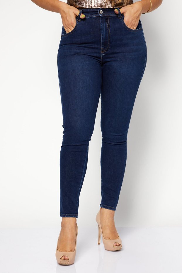 Women 1984 Slandy Skinny Fit Stretchable High Waist Jeans, Mid Blue