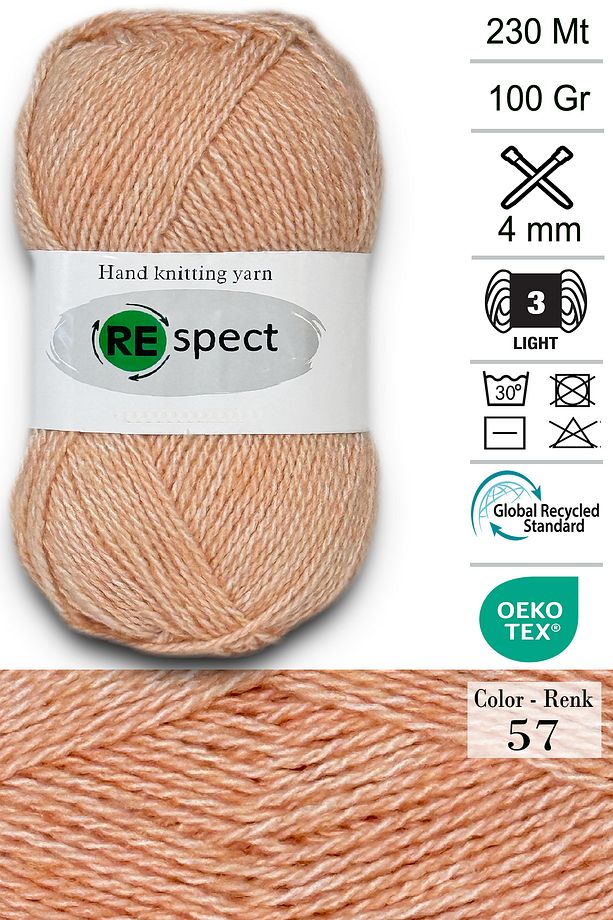 100gr-230mt Soft Akrilik Yün- Bebe İpi- 57 - 1