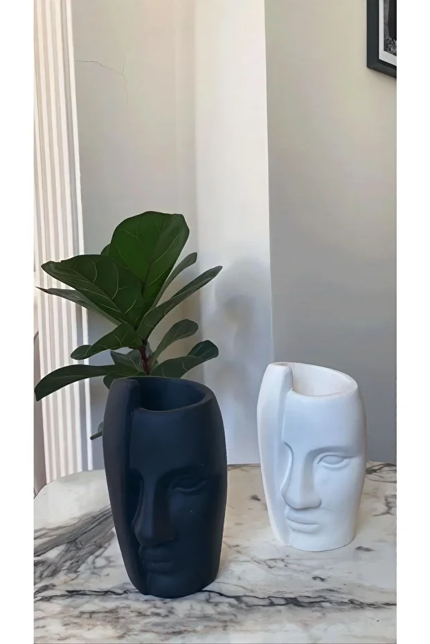 2’li Tek Yüz Minimal Dekoratif Vazo Pinterest - 2