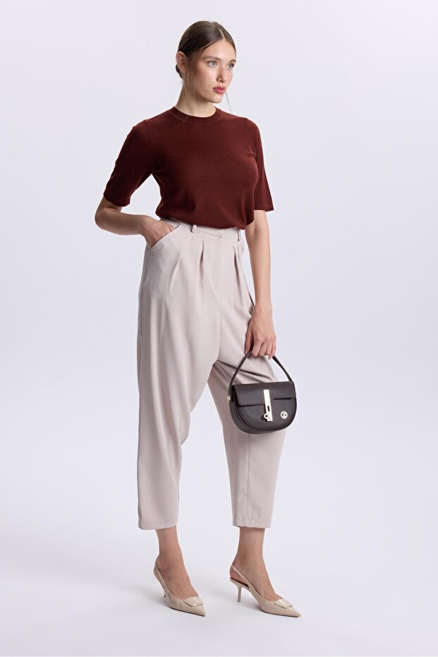 Bej Şalvar Pantolon P-0187K - 5