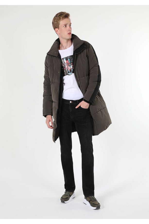 Regular Fit Erkek Yeşil Kaban - 1