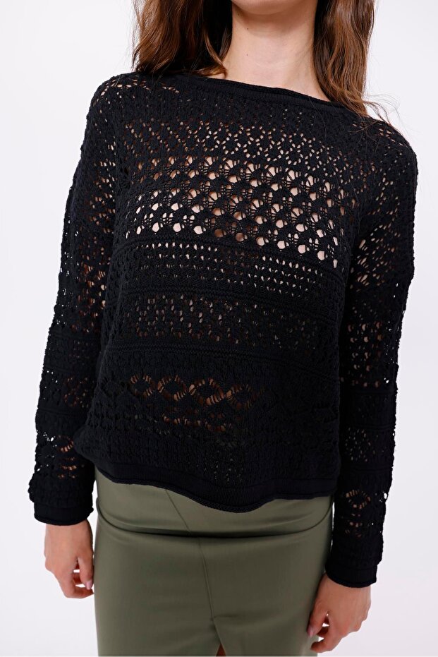 Ajurlu Triko Kadın Bluz - 6