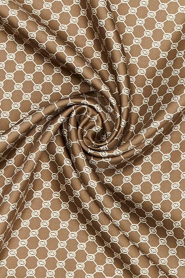 AÇIK KAHVE MONOGRAM TWILL EŞARP - 3