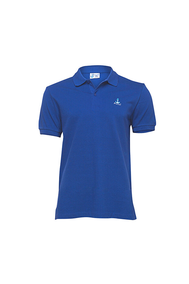 Blue Sailboat Men's Polo Collar T-Shirt, XL