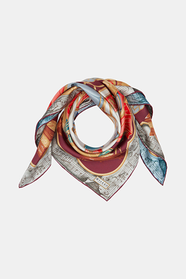 OBJECT PATTERNED SILK SCARF - 2