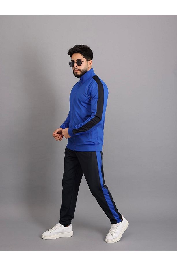 dalgıç kumaş polyester kol şeritli erkek eşofman takım - 2