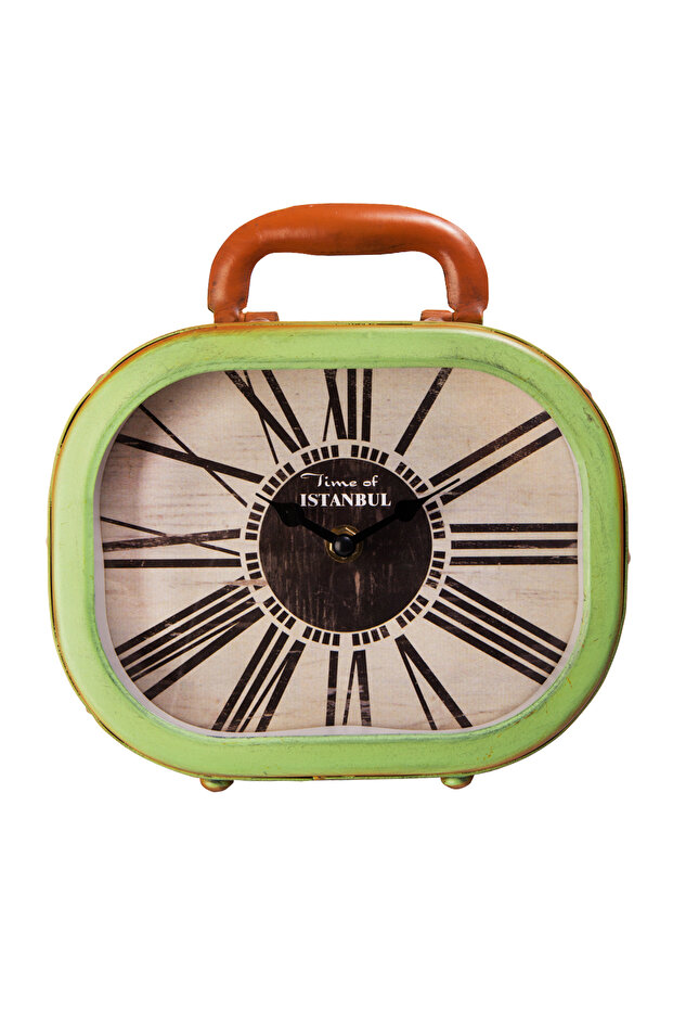 ساعة طاولة حقيبة سفر خضراء - 1