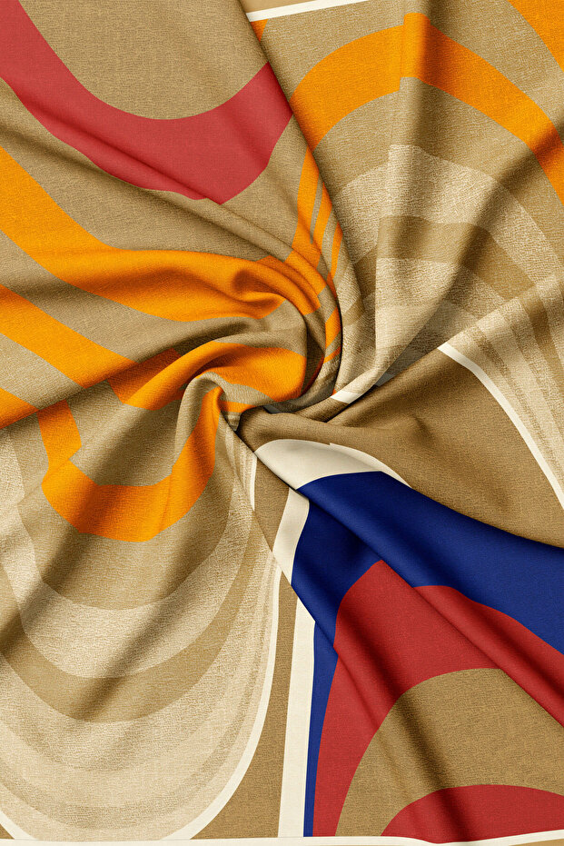 وشاح من نسيج التويل بنقشة هندسية من الجمل - 2